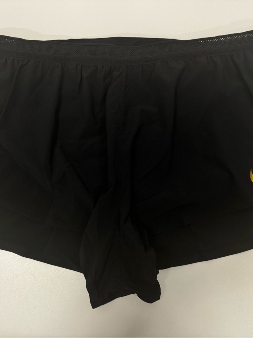 Nike aeroswift x Jakob Black Men's Athletic Shorts with Gold Swoosh size XXL